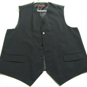 Sz S Black Solid Midtown Man Mens Polyester #832 Suit Vest